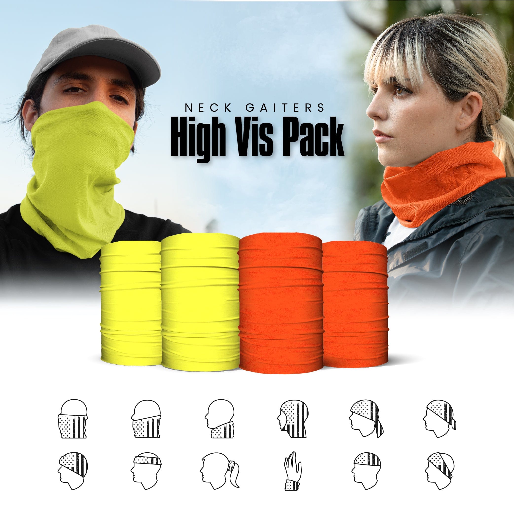 High Vis Neck Gaiter Pack REDLINE Society