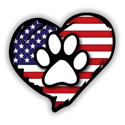 American Flag Paw Decal