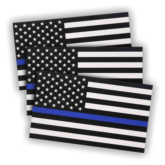 Reflective Thin Blue Line Decals (3-Pack)